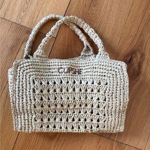 Cupshe Beige Crochet Straw Tote